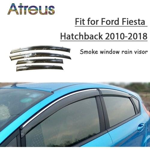 Atreus 1set ABS For 20108 2017 2016-2010 Ford Fiesta Hatchback Accessories Car Vent Sun Deflectors Guard Smoke Window Rain Visor