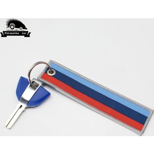 Car Keychain tri-color ribbon For BMW E60 E90 E87 E46 E39 E36 F10 F20 F30 X1 X2 X3 X4 X5 X6 M F700GS G310GS Key Chains key ring