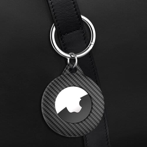 For Apple Airtag Case Soft Carbon fiber texture Anti-lost Keychain Cover For Apple Airtags Matte Slim TPU Loop Protective Sleeve