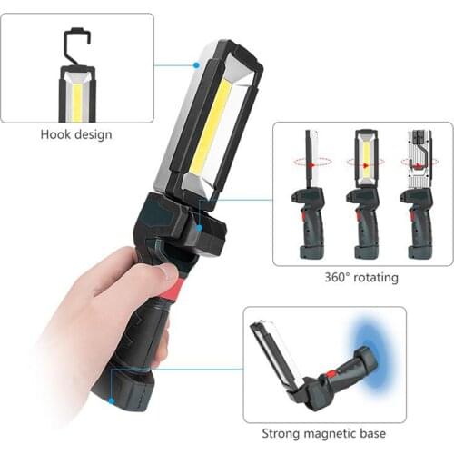 COB LED Work Light Lamp with Base Ratating 5 Modes for Car Repair