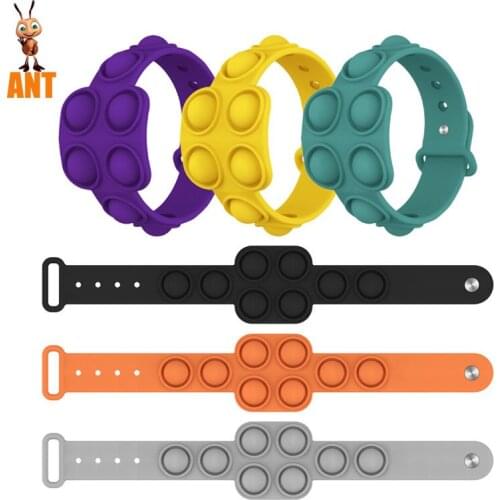 Fidget Toy Push Bubble Wristband Pops Sensory Toys Decompression Toys Puzzles Anti-stress Wristband Childrens Toys