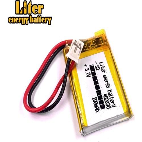 JST PH 2.0mm 2p 402030 3.7V 200mAh LiPo Lithium Polymer Rechargeable Battery with For Mp3 Camera bluetooth GPS