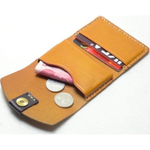 Vintage Hand Stitch Tanned Cow Leather Credit Card Holder Men Women ID Card Wallet Carte Porte Minimalist Wallets for Bank Cards
