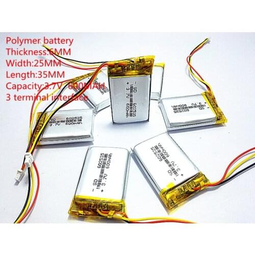 Li-po Polymer lithium battery 600mah 3.7 V, 602535 can be customized wholesale CE FCC ROHS MSDS quality certification