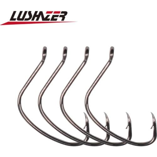 LUSHAZER 20pcs/lot Fishing Hooks Set Barbed Single Circle Carp Hook High Carbon Steel Sea Fishhook Fly Fishing Accessories