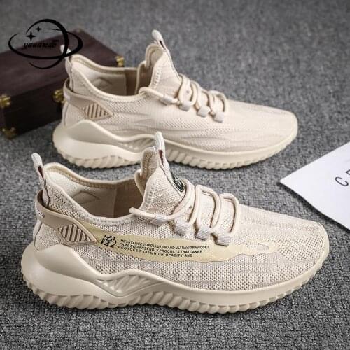 39-44 Mens Casual Shoes Male Spring Summer Sneakers Shoes Lace-up Mesh Comfortable Anti-slippery Light Man Shoes H19