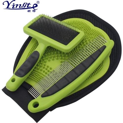 Pet Cleaning and Beauty Comb Set Dog Comb Bath Massage Gloves