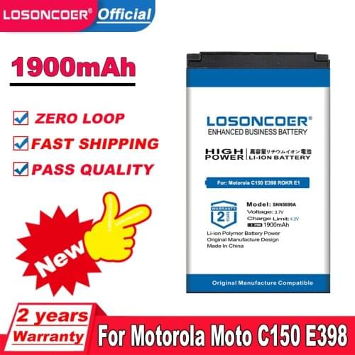 Latest Production LOSONCOER 1500mAh SNN5699A Replacement Battery for Motorola C150 E398 ROKR E1 ROKR E3 V810 Batteries