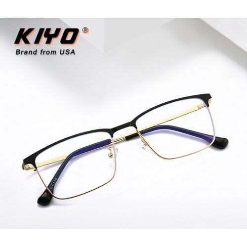KIYO Brand 2021 New Women Men Fashion Anti Blue Light Optical Frame Metal Eyeglasses Frames Square Spectacles Glasses 9681