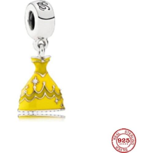 New Original Silver Color Dress Bead Fit European Pandora Charms Bracelet Bangles Diy Jewelry P295