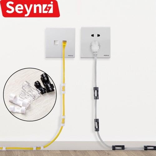 Cable Organizer Clip Cable Management ABS Cable Winder Wire Cord Holder for USB Charging Data Line/Earphone Cable/Computer Cable