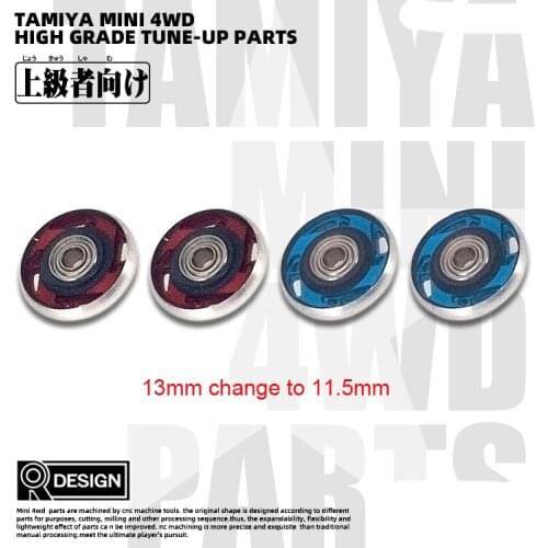 Original Tamiya Mini 4WD CNC Process 13mm Change to 11.5mm Round Edge Bearing Roller Guide Rollers 15437