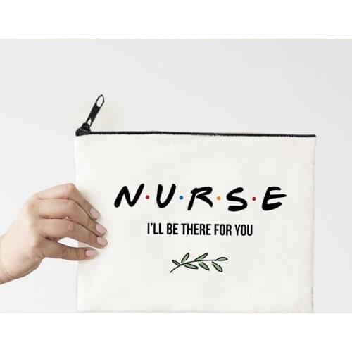 Personalized Pouch Nurse Makeup Bags Canvas Storage Bag Day of Mother Love Letter Cosmetic Bags Bridesmaid Proposal Gift