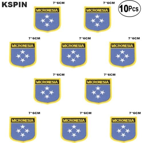 Micronesia Flag Embroidery Patches Iron on Saw on Transfer patches Sewing Applications for Clothes in Home&Garden