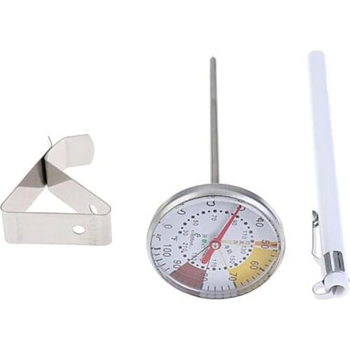 Coffee Milk Beverage Cooking Thermometer Stainless Steel Food Meter Liquid Thermometer Oil Temperature Gauge Probe With Clip