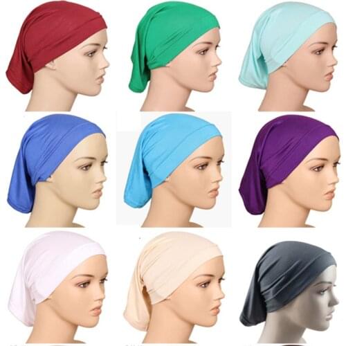 Under Scarf Hijab Tube Bonnet Bone Chemo Hat Cotton Head Cover Inner Caps Women Muslim Inner Hijabs Cap Underscarf turban mujer