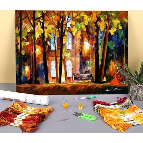 Midnight Wonders Printed 11CT Cross-Stitch DIY Embroidery Complete Kit DMC Threads Sewing Needlework Handicraft Package