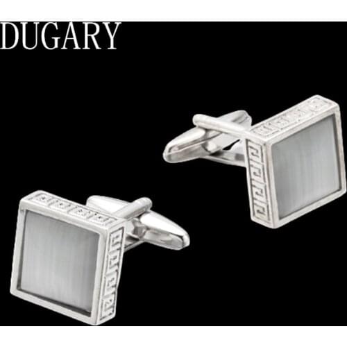 DUGARY Luxury shirt cufflinks for mens Brand cuff buttons cuff links High Quality white crystal abotoaduras Jewelry gemelos