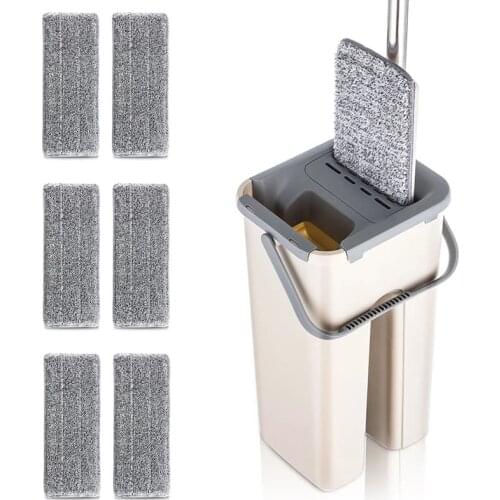 Cleaning Mops Spin Microfiber Mop with Bucket Clean Flat Squeeze Mop Home Kitchen Floor Dropshipping Швабра