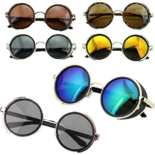 Sunglasse Cyber Goggles Steampunk 50s Round Glasses Vintage Retro Style Blinder