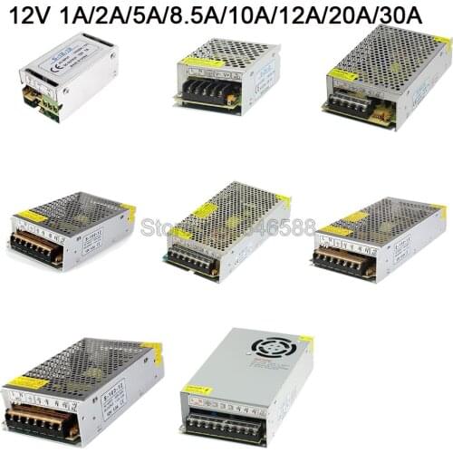 DC12V 1A 2A 3A 5A 6.5A 8.5A 10A 12.5A 15A 16.5A 20A 25A 30A 33A 40A 50A Lighting Transformers AC to DC Switching Power Supply