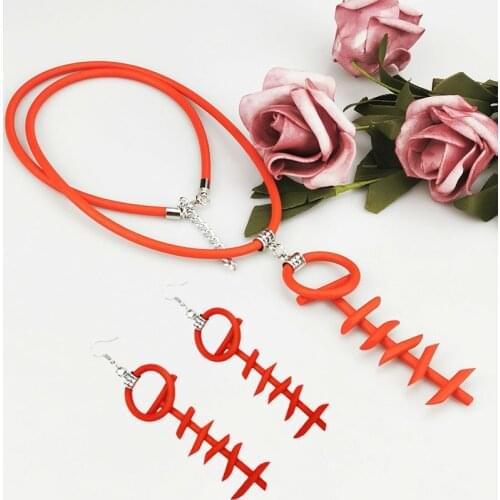 UKEBAY New Pendant Necklaces For Women Gothic Jewelry Strange Design Long Necklace Rubber Jewellery Key Shape Party Accessories