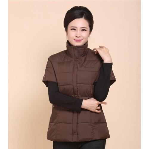 G1167 2020 Autumn and winter new women fashion big size short sleeve cotton vest coat cheap wholesale