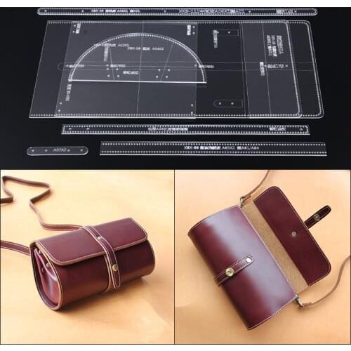 1 Set One-shoulder Bag Oblique Bag Acrylic Drawing Package Design DIY Manual Leathercraft Leather Cutting 23*10.5cm