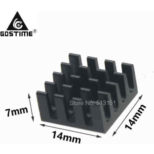 10 Pieces Black 14x14x7mm Aluminum Heatsink Cooling Cooler Heat Sink Radiator