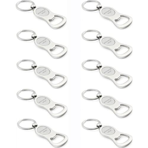 100PCS Personalized Wedding Favors For Guests Silver Beer Wine Bottle Opener Keychain Custom Birthday Party Gifts Engrave Logo