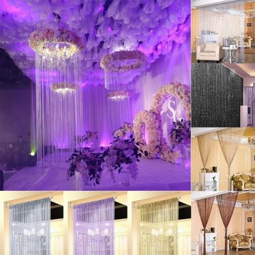 200x100cm Beaded Flash Tassel Curtains Shiny Tassel Curtain Door Curtain for Room Window Divider Curtain Home Wedding Decoration