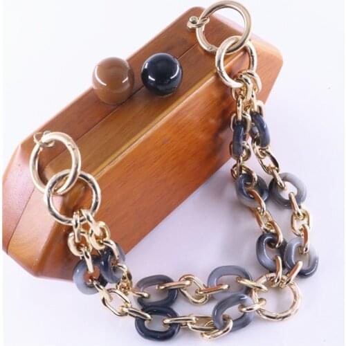 2021 design double layer acrylic resin handles for bags custom length acrylic chain for bag