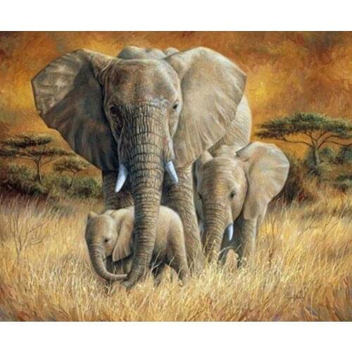 5D DIY Diamond Painting Family Love Elephant Home Decor Handmade Embroidery Diamond Painting