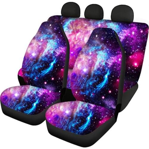 HUGSIDEA Purple Galaxy Sky Car Seat Cver with Breathable Fabric Universal Sedan SUV Van Truck Protector Pads Soft Comfortable