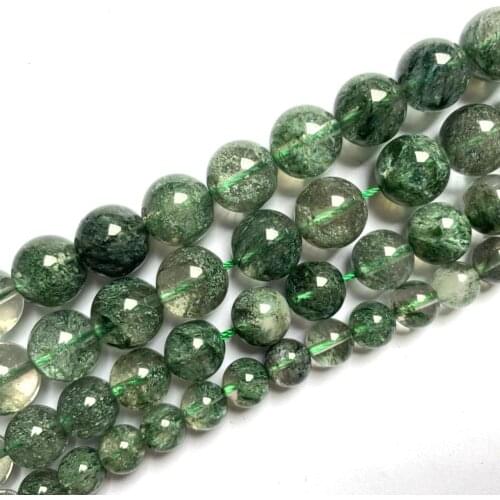 8mm 10mm 12mm natural green crystal quartz beads natural gemstone beads DIY loose beads for jewelry making strand 15" wholesale