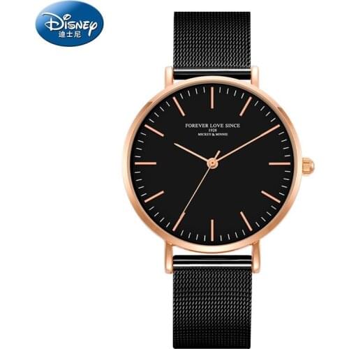 Disney Men Quartz Watches Simple Minimalist Steel Mesh Band Wristwatches Boy Female Montre Femme Reloj Mujer Watches MK-13010