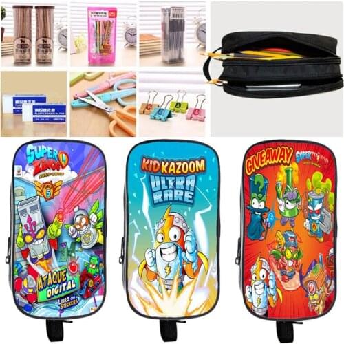 Super Zings Pencil Case Childrens Cartoon Pen Bag Students Stationery Bag Superzings Pen Case Boys Girls Pencil Bag Makeup Box