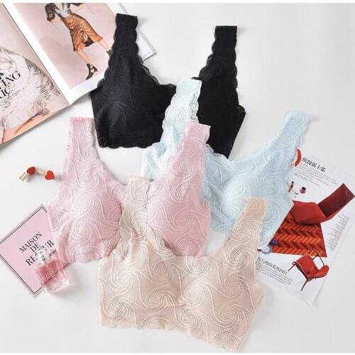 CU006 Elegant Push Up Bustier Cute Flower Women Bras Breathable Seamless Bralette Girls Big Size Lingerie