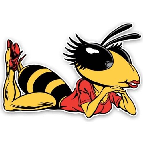 Colored Funny Car Sticker Sexy and Beautiful Bee Automobiles Motorcycles Decorative Vinly Decal for Motorcycle Renault KK12*8cm