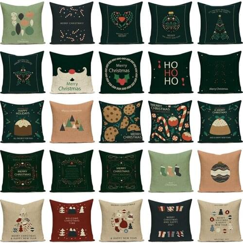 Christmas Alphabet Printed Pillowcase Sofa Cushion Case Bed Pillow Cover Home Decor Car Cushion Cover Linen Pillow Case Coussin