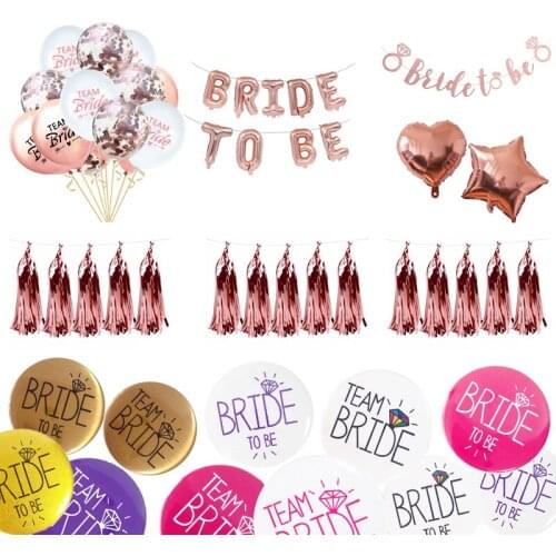 Hen Party Team Bride Badge Bridal Shower Decoration Bachelor Bride To Be Balloon Wedding Photo Props Party Decoration