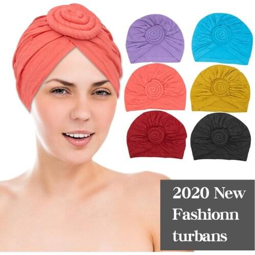 Women Turbans Headwraps Chemo Headwear Designer Bandana For African Head Wraps Chemo Beanies Elastich Soft Hair Stuff Hat