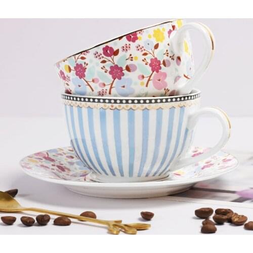 European style bone ceramics coffee cup and saucer set English style small fresh afternoon tea mixed hand gift