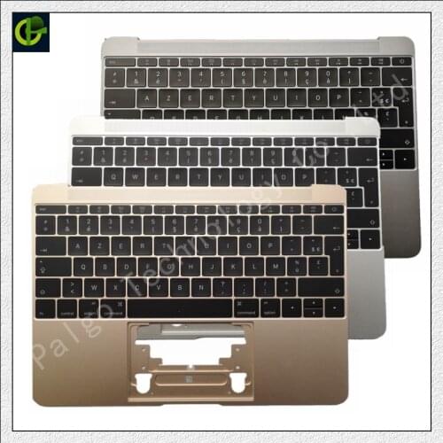 French Azerty Backlit Keyboard with palmrest for Macbook Retina A1534 12" Year 2016 2017 case topcase houseing box FR laptop