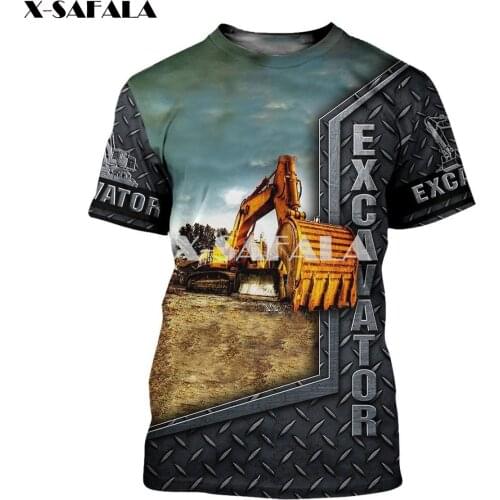 Excavator tractor Famer Art Men 3D Full Print T-shirts Summer Fashion Short Sleeve Tee Harajuku Punk Style Women/Unisex-2