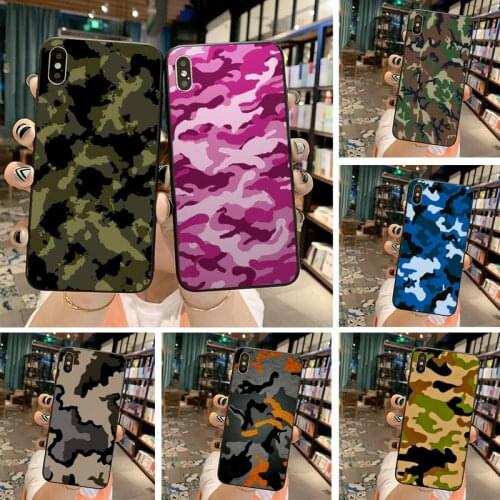 Camouflage Pattern Camo military Army Soft black Phone Case for iPhone 11 pro XS MAX 8 7 6 6S Plus X 5S SE 2020 XR case