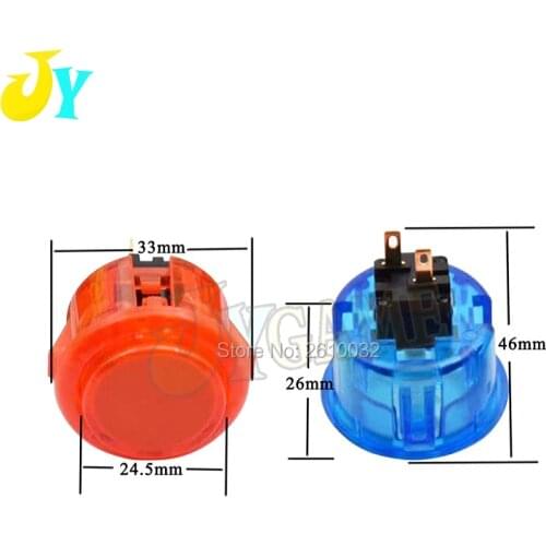 Copy SANWA OBSC-30 Push Button Clear 30MM Round Button With Microswitch Transparent Crystal Buttons Arcade Joytstick DIY