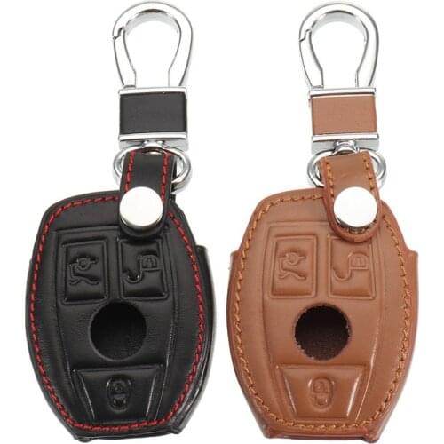 Car Leather Key Case Cover Key Holder Cover For Mercedes-Benz W124 W202 W 210 W210 W211 W204 C E S Cls Clk Cla Slk Ml Class
