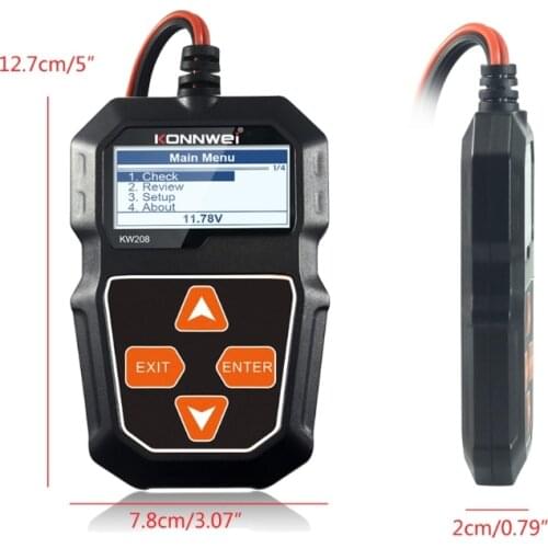 KW208 Car Battery Tester Charger Analyzer 12V 100-2000CCA Charging System Test Automotive Battery Capacity Tester 124B