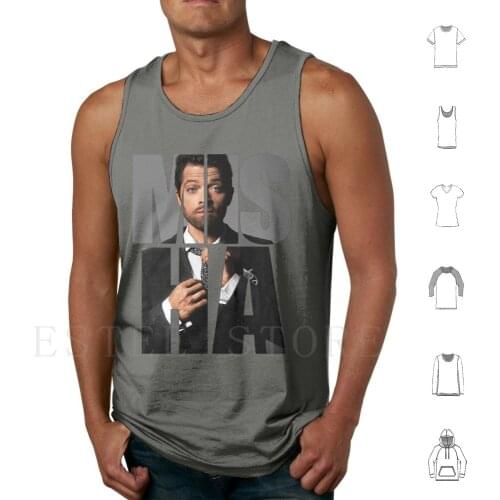 Misha Misha Misha Collins Tank Tops Vest Sleeveless Misha Collins Mishapocalypse Supernatural Castiel Cas Angel Hot